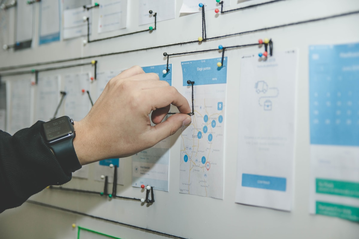Mapping a process out across a wall